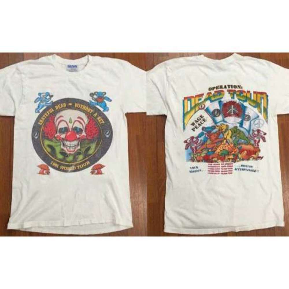 Grateful Dead Without A Net World Tour 2 Sided Retro Fan T-Shirt
